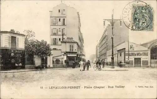 Ak Levallois Perret Hauts de Seine, Rue Vallier, Place Chaptal