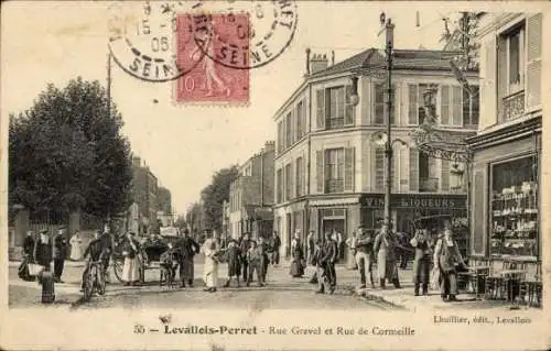 Ak Levallois Perret Hauts de Seine, Rue Gravel, Rue de Cormeille