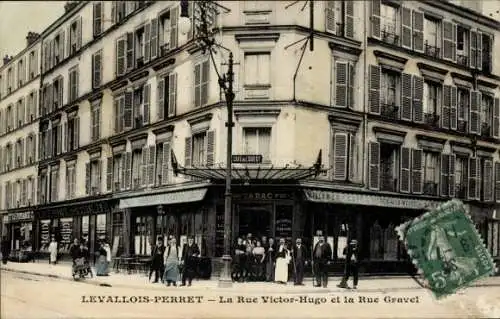Ak Levallois Perret Hauts de Seine, Rue Victor Hugo, Rue Gravel
