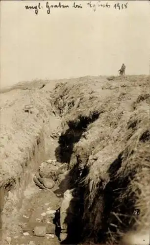 Foto Ak Écoust Pas-de-Calais, Britische Soldaten im Schützengraben
