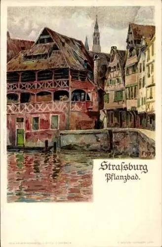 Künstler Litho Hoch, F., Straßburg Straßburg Elsass Bas Rhin, Pflanzbad