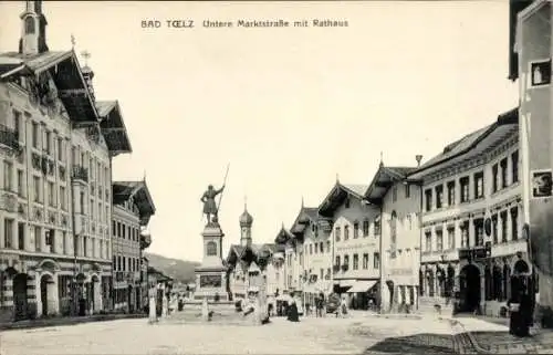 Ak Bad Tölz in Oberbayern, Untere Marktstraße, Rathaus