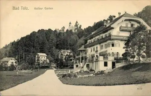 Ak Bad Tölz in Oberbayern, Kolber Garten
