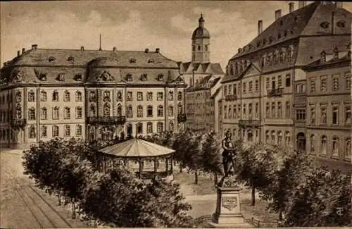 Ak Mainz am Rhein, Schillerplatz, Pavillon, Denkmal