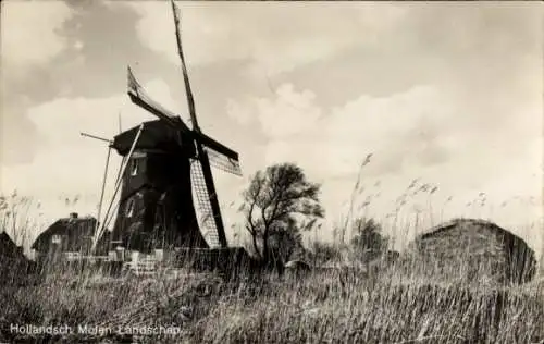 Ak Mooi Drenthe Niederlande, Niederländische Windmühle, Wohnhaus