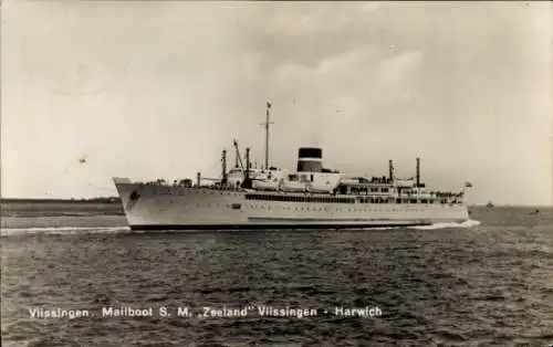 Ak Fährschiff S.M. Zeeland, Vlissingen-Harwich