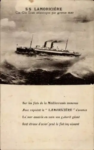 Ak Dampfer Lamoriciere, French Line CGT