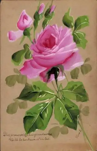 Ak Blühende Rose, Blume