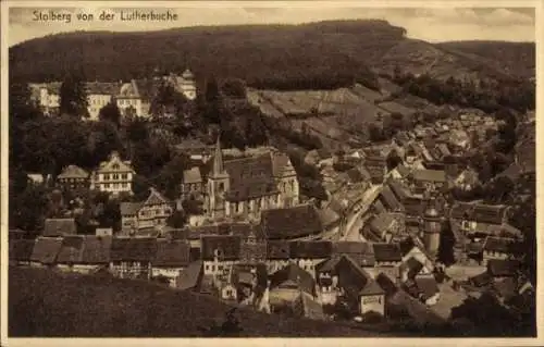 Ak Stolberg im Harz, Gesamtansicht, Blick von der Lutherbuche