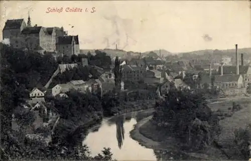 Ak Colditz in Sachsen, Teilansicht, Schornsteine, Schloss Colditz