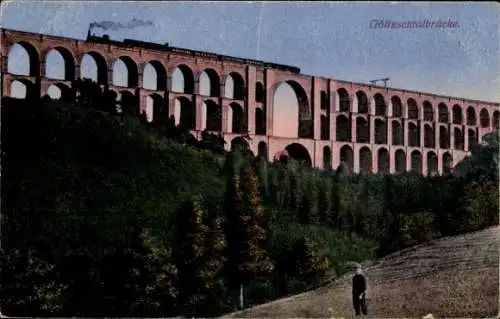 Ak Mylau Reichenbach im Vogtland, Göltzschtalbrücke, Eisenbahnviadukt