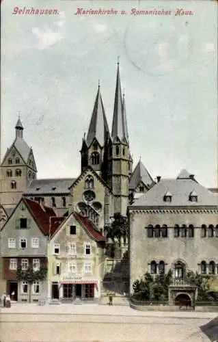 Ak Gelnhausen in Hessen, Marienkirche, Romanisches Haus