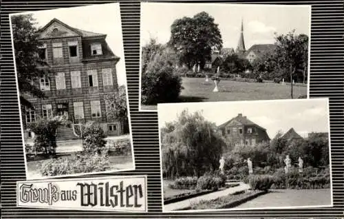 Ak Wilster Schleswig Holstein, Grünanlagen, Kirchturm