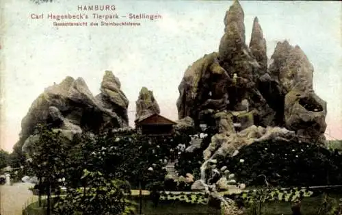 Ak Hamburg Eimsbüttel Stellingen, Hagenbeck's Tierpark, Steinbockfelsen