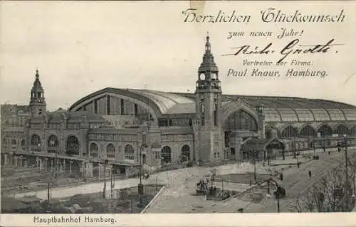Ak Hamburg Mitte St. Georg, Hauptbahnhof, Firma Paul Knaur