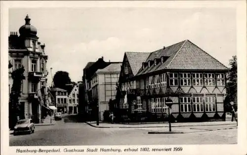 Ak Hamburg Bergedorf, Gasthaus Stadt Hamburg, Straßenpartie