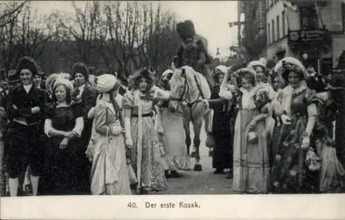 Ak Hamburg, Der erste Kosak, Festumzug, Reiter, Jahrhundertfeier 1913