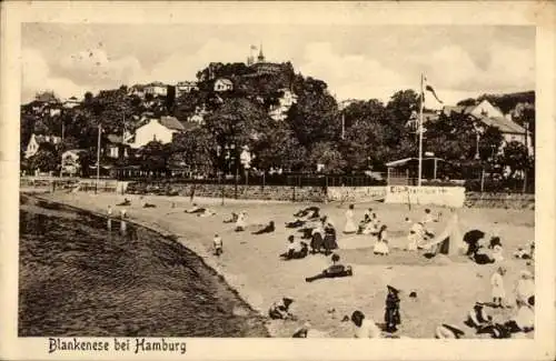 Ak Hamburg Altona Blankenese, Teilansicht, Strand