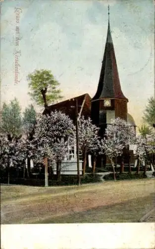 Ak Grünendeich in Niedersachsen, Kirschenland, Altes Land, Kirche