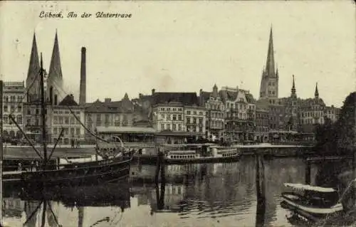 Ak Hansestadt Lübeck, An der Untertrave