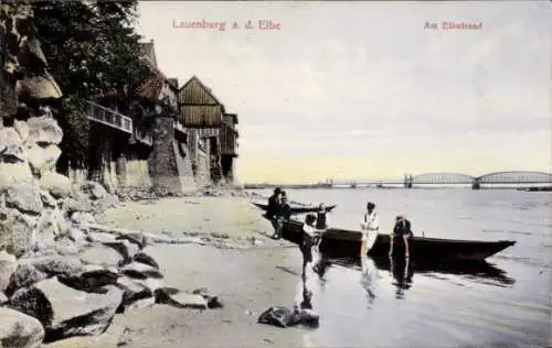Ak Lauenburg an der Elbe, Elbstrand