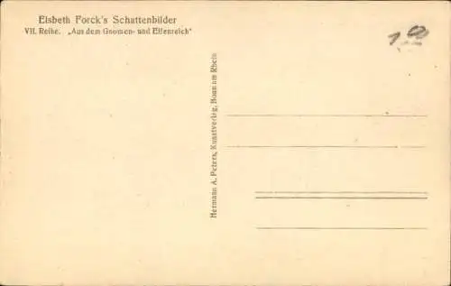 Scherenschnitt Künstler Ak Forck, E., Aus dem Gnomen- und Elfenreich, Belauscht