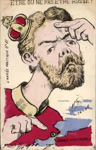 Künstler Ak Karikatur, Zar Nikolaus II. von Russland ?, l'Annee Politique No. 11