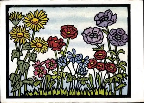 Künstler Ak Rochlitz, Irmgard, Frühlingsblumen