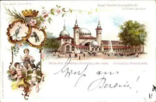Litho Berlin Treptow, Gewerbeausstellung 1896, Hauptausstellungsgebäude