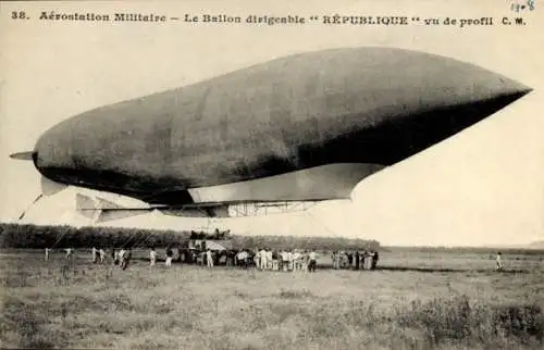 Ak Französisches Militär-Luftschiff République