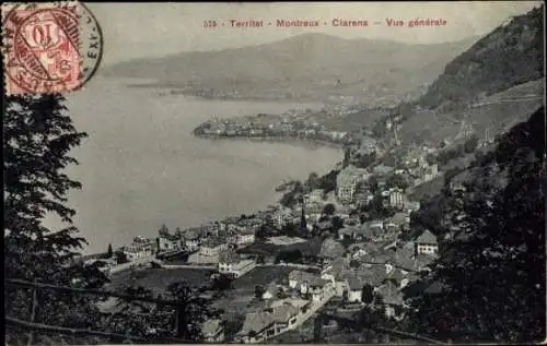 Ak Territoire Montreux Clarens Kt. Waadt, Gesamtansicht