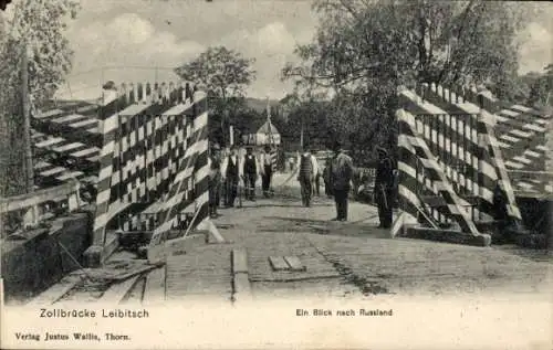 Ak Lubicz Górny Leibitsch Westpreußen, Zollbrücke, ein Blick nach Russland