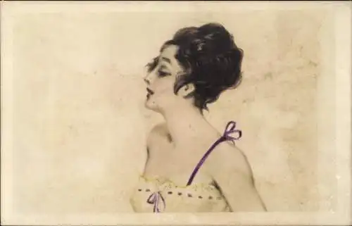 Künstler Ak Frauenportrait im Unterhemd, ca. 1905-1910