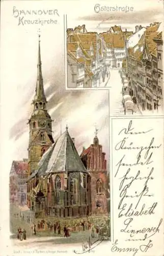 Künstler Ak Hannover, Kreuzkirche, Osterstraße