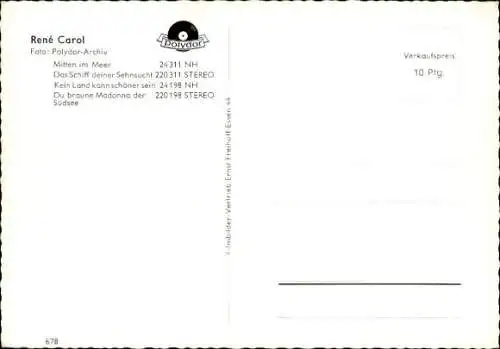 Ak Schauspieler Rene Carol, Portrait