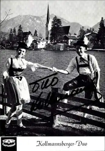 Ak Schauspieler, Sänger/inn Kollmannsberg-Duo, Portrait, Karussell, Tracht