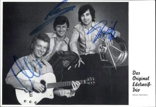 Ak Schauspieler, Sänger Das Edelweiss Trio, Portrait, Autogramm, Gitarre