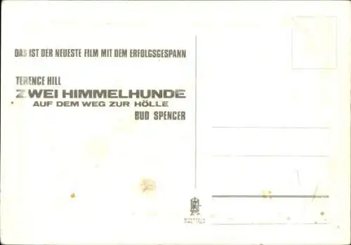 Ak Schauspieler Bud Spencer, Portrait, Film Zwei Himmelhunde auf dem Weg zur Hölle