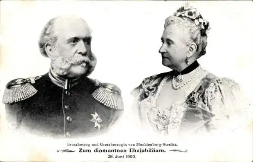 Ak Diamantenes Ehejubiläum 1903, Friedrich Wilhelm II., Augusta Karoline of Cambridge