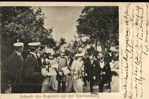 Ak Ankunft des Regenten auf der Wachsenburg, Ernst II. zu Hohenlohe-Langenburg, Fürstin Alexandra