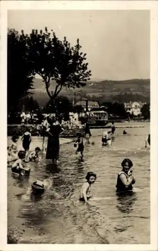Ak Velden am Wörthersee in Kärnten, Strandpartie