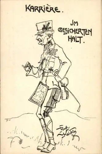 Künstler Ak Kristen, Rud., Karriere, Im gesichterten Halt, Kuk Offizier, Deutschmeister Waisenstift