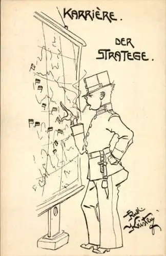 Künstler Ak Kristen, Rud., Deutschmeister Witwen-Stiftung, Karriere, Der Stratege