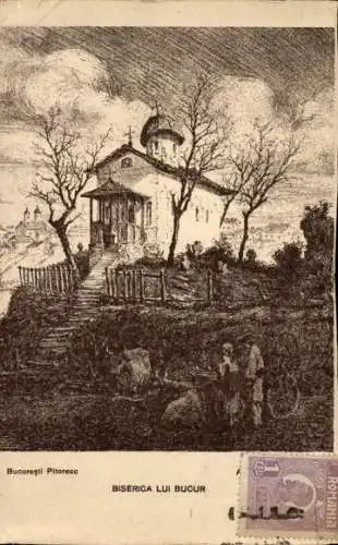 Ak București Bukarest Rumänien, Biserica Lui Bucur