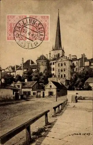 Ak Tallinn Reval Estland, St. Olai von der kleinen Strandpforte aus
