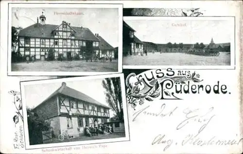 Ak Lüderode im Eichsfeld Thüringen, Gutshof, Herrschaftshaus, Schenkwirtschaft