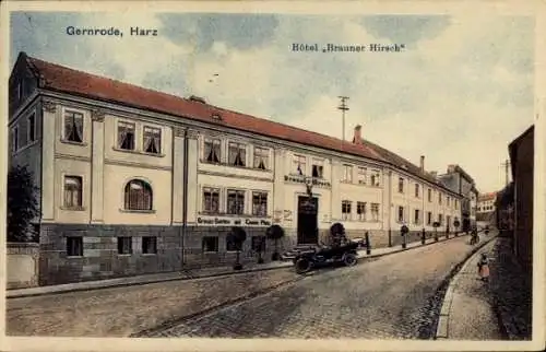 Ak Gernrode Quedlinburg im Harz, Hotel Brauner Hirsch