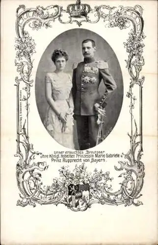 Passepartout Ak Kronprinz Rupprecht von Bayern, Prinzessin Marie Gabriele von Bayern