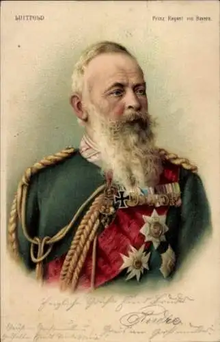 Litho Prinzregent Luitpold von Bayern, Portrait