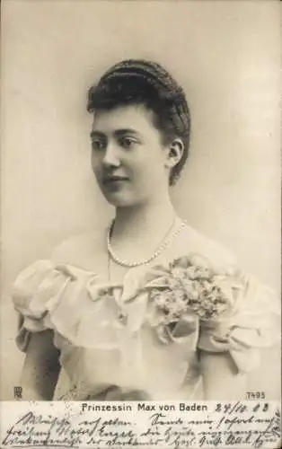 Ak Prinzessin Max von Baden, Maria-Luise von Hannover-Cumberland, Portrait